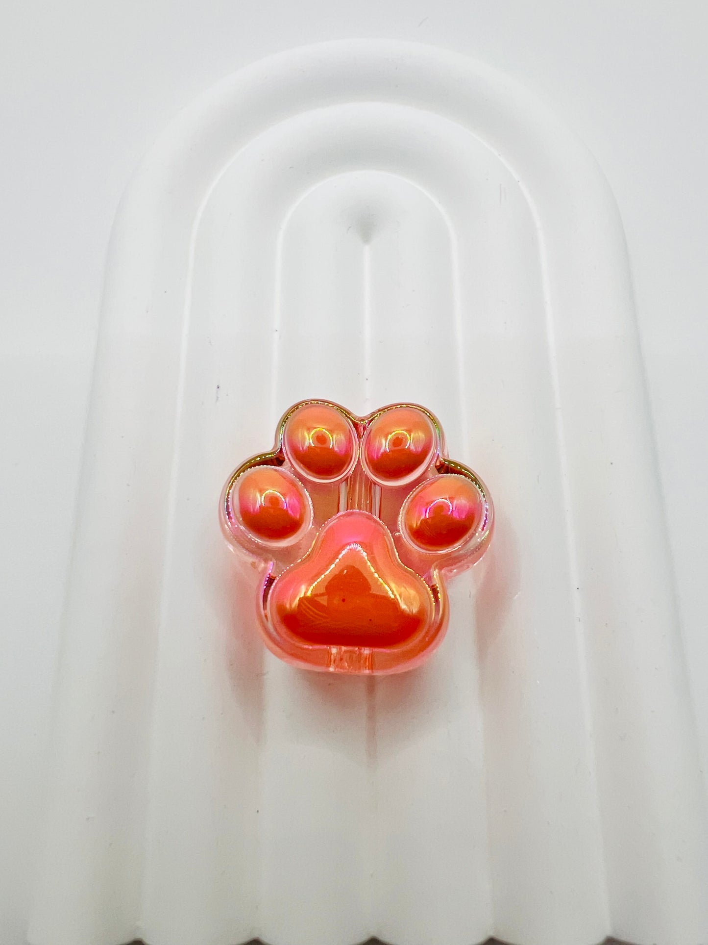 3D Cat Paw with Transparent Base UV Coated Charm Bead