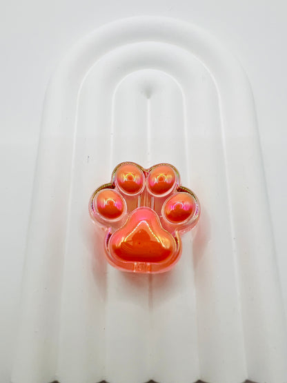 3D Cat Paw with Transparent Base UV Coated Charm Bead