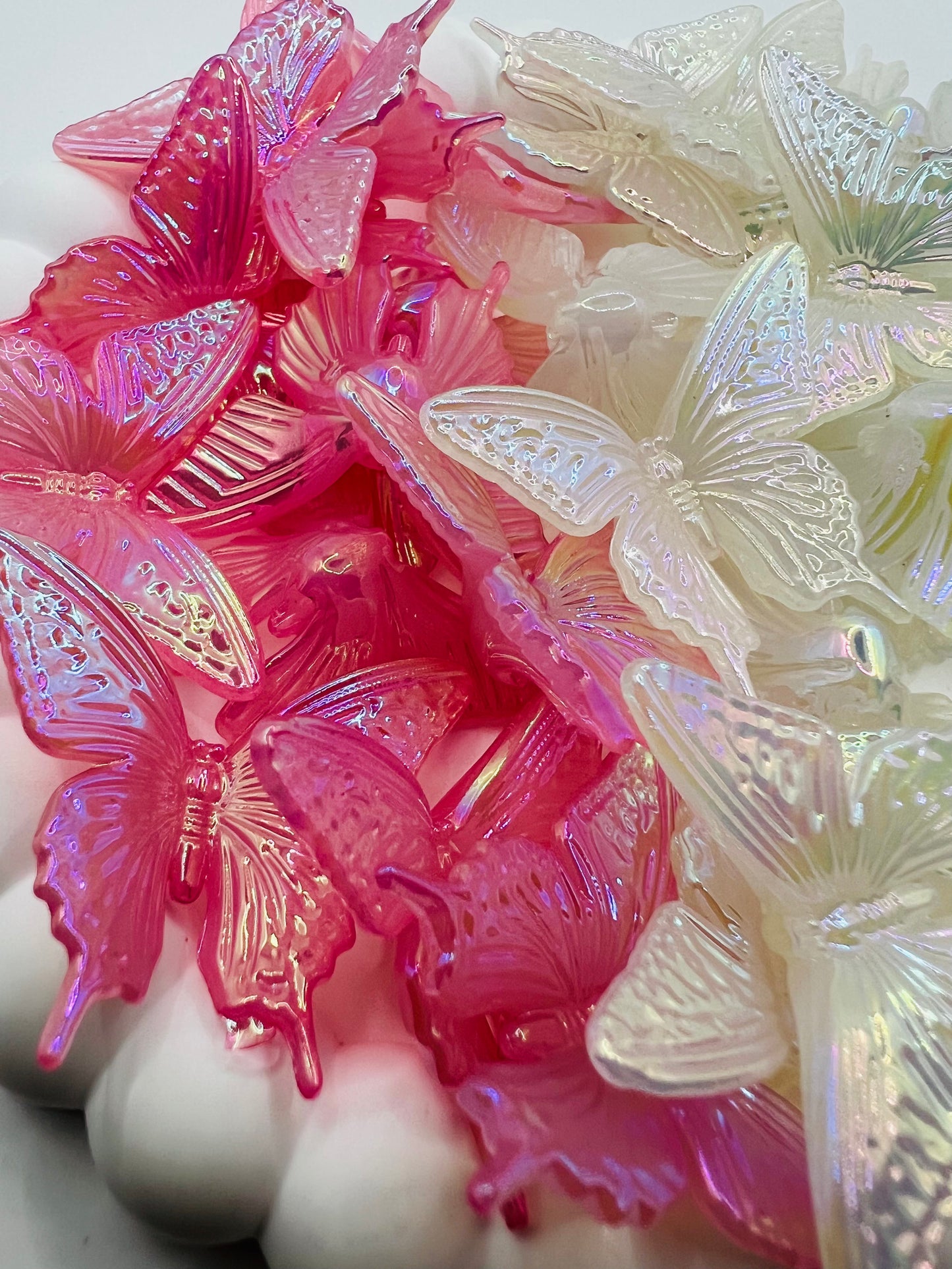 3D Butterfly Jelly Color UV Coated Glow in the Dark Charm Beads