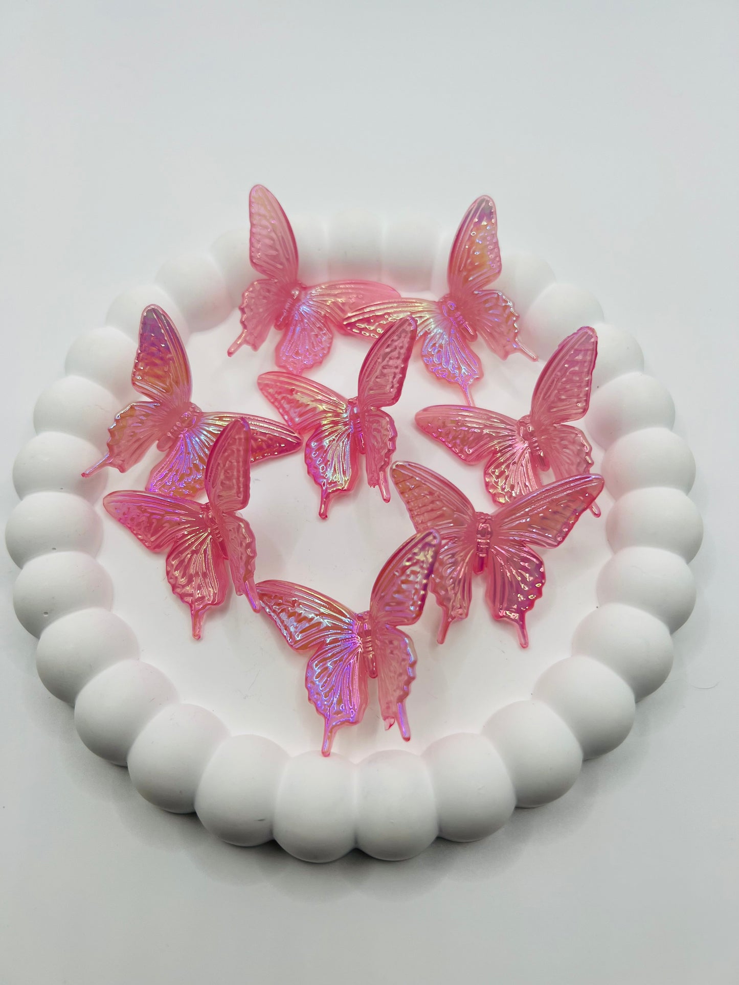 3D Butterfly Jelly Color UV Coated Glow in the Dark Charm Beads
