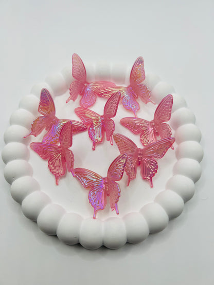 3D Butterfly Jelly Color UV Coated Glow in the Dark Charm Beads