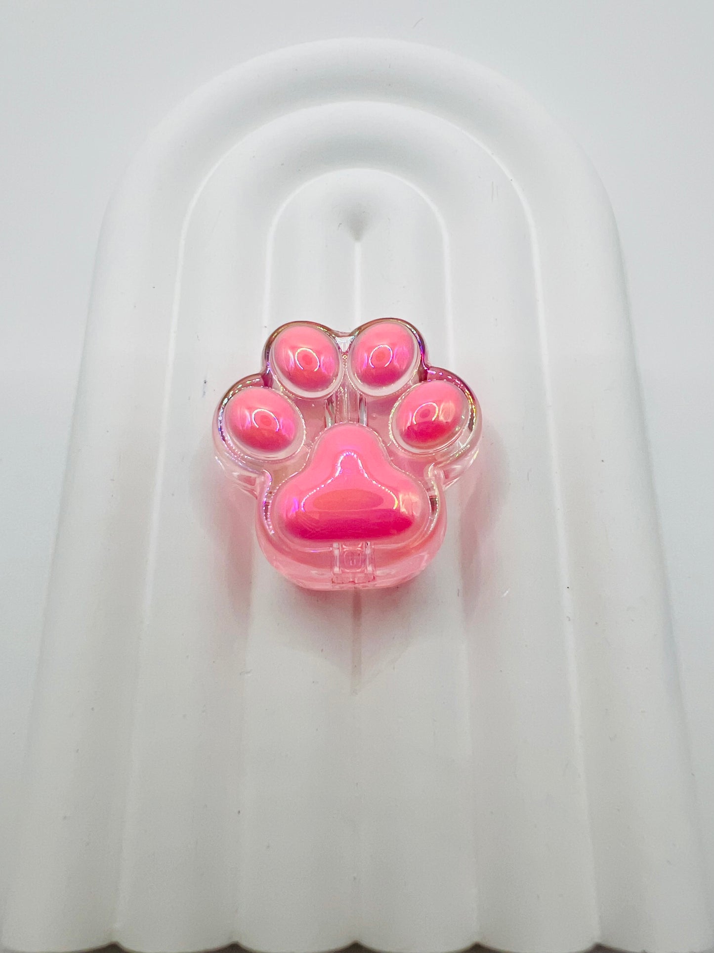 3D Cat Paw with Transparent Base UV Coated Charm Bead