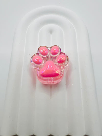 3D Cat Paw with Transparent Base UV Coated Charm Bead