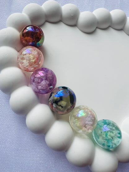 Transparent Luminous Cloud Effect Round Beads Random Mix-16mm