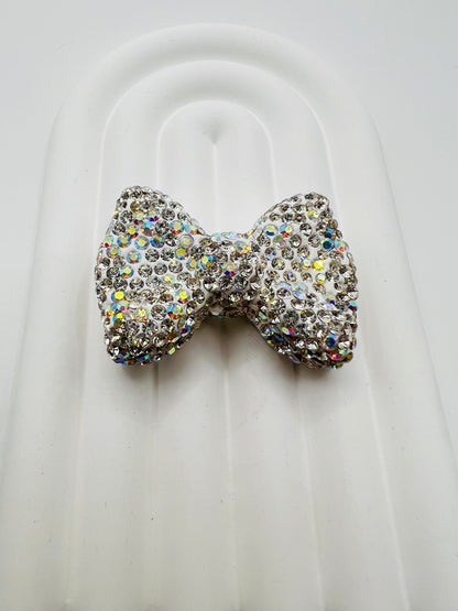 Bow Shape Clay Beads with Rhinestones -Choose Color