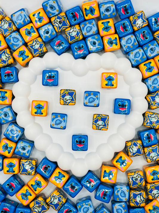 Blue Alien  Character Cube Beads Mix Designs