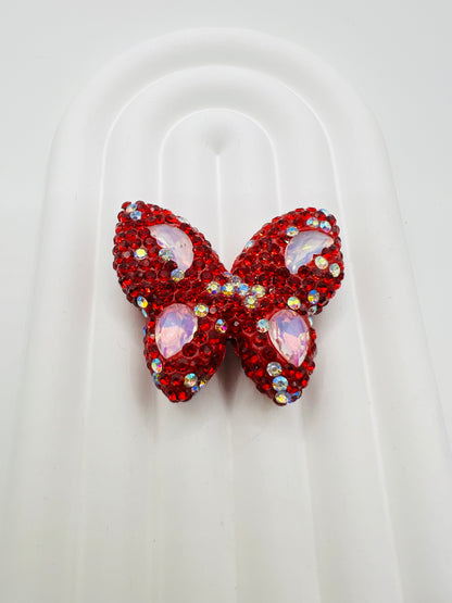 Butterfly Shape Clay Beads with Rhinestones -Choose Color