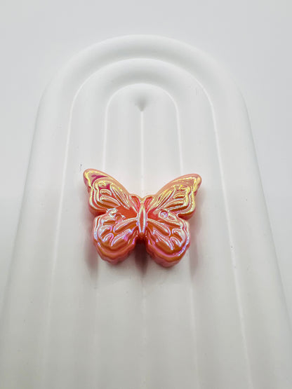 3D Butterfly Solid Color with UV Coated Charm Beads