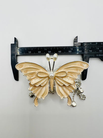 Fancy Alloy Metal Butterfly Beads with Dangle