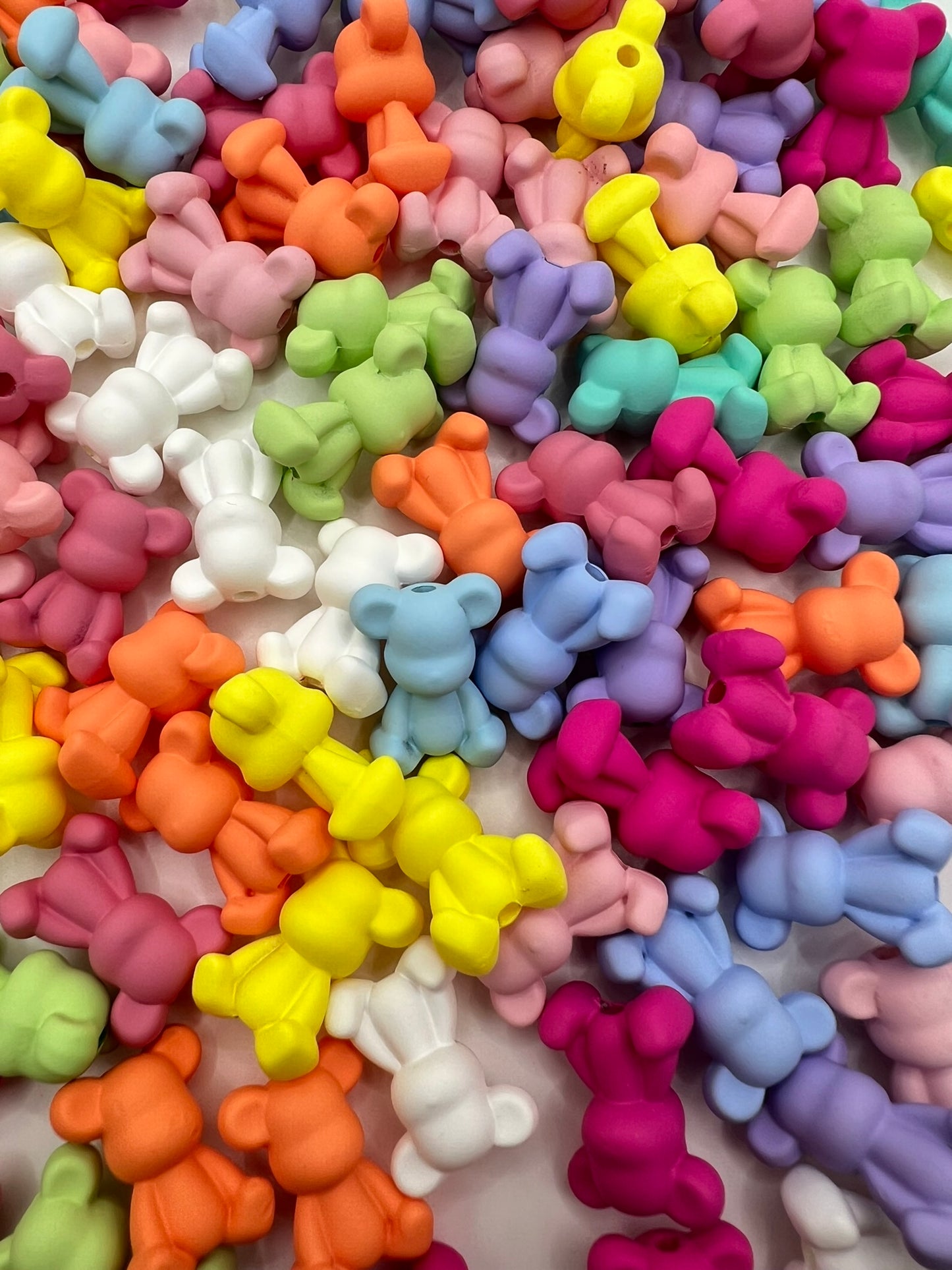 3D Bear Charm Beads Matte Texture - 18mmx24mm