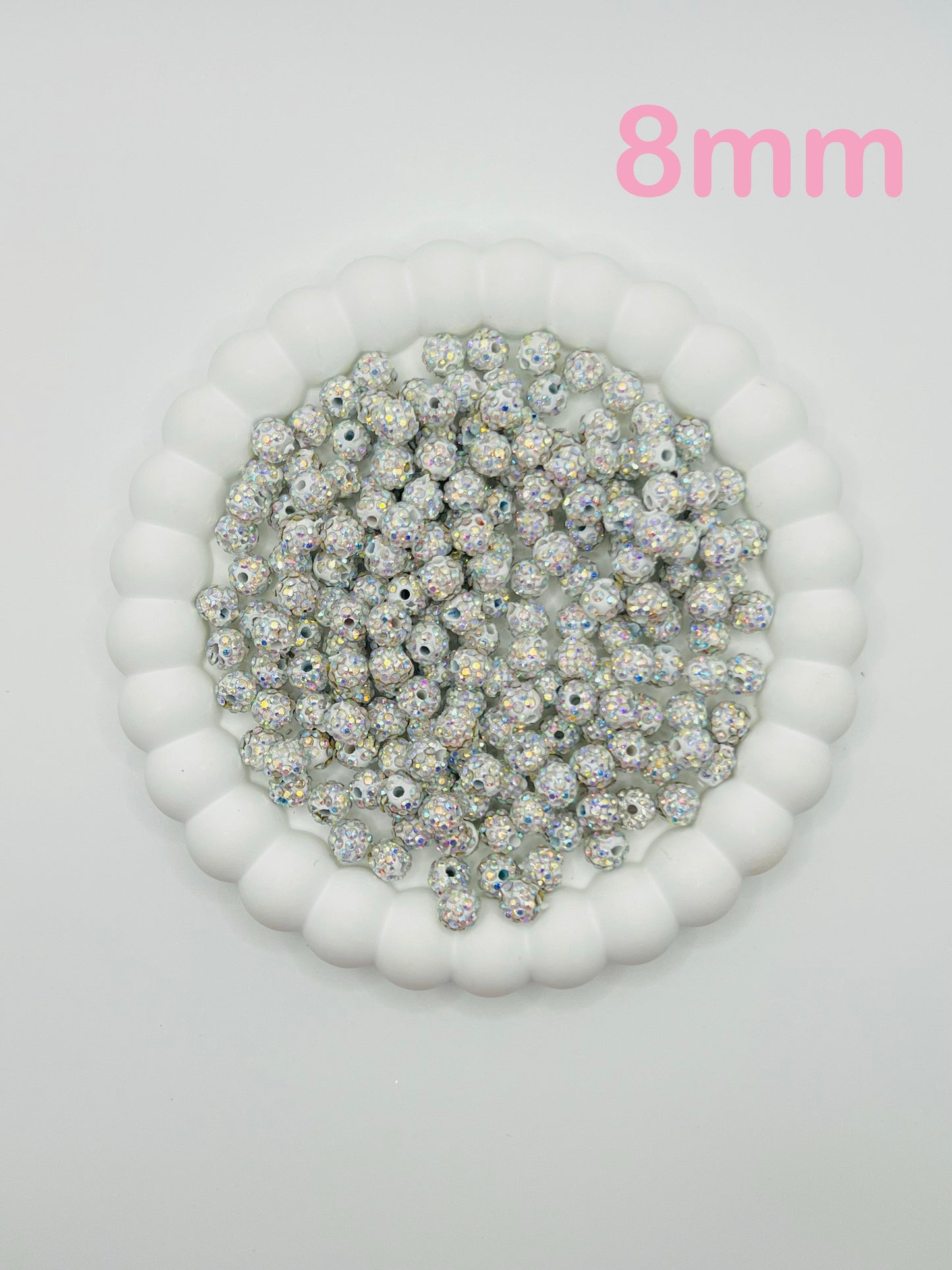AB Rhinestones Round Clay Beads