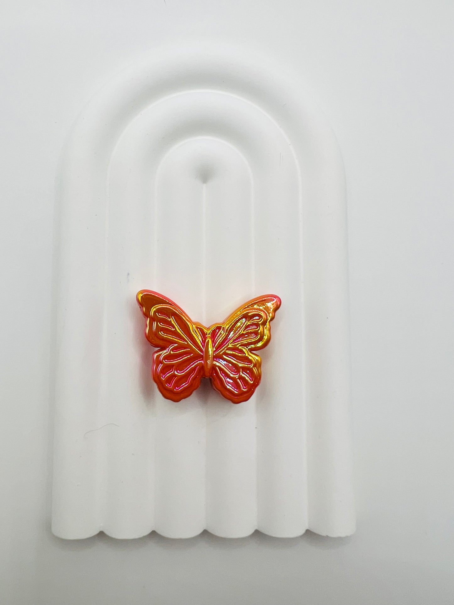 3D Butterfly Solid Color with UV Coated Charm Beads