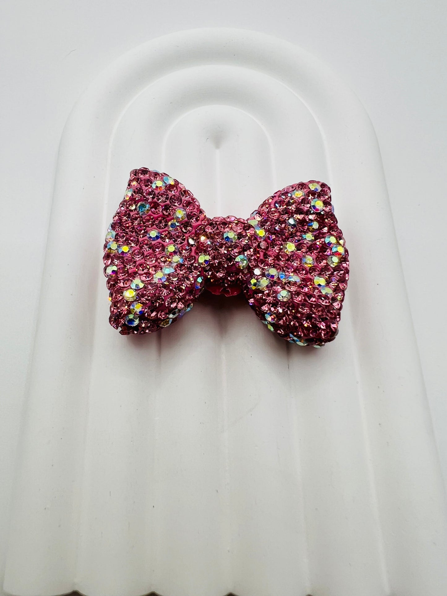 Bow Shape Clay Beads with Rhinestones -Choose Color