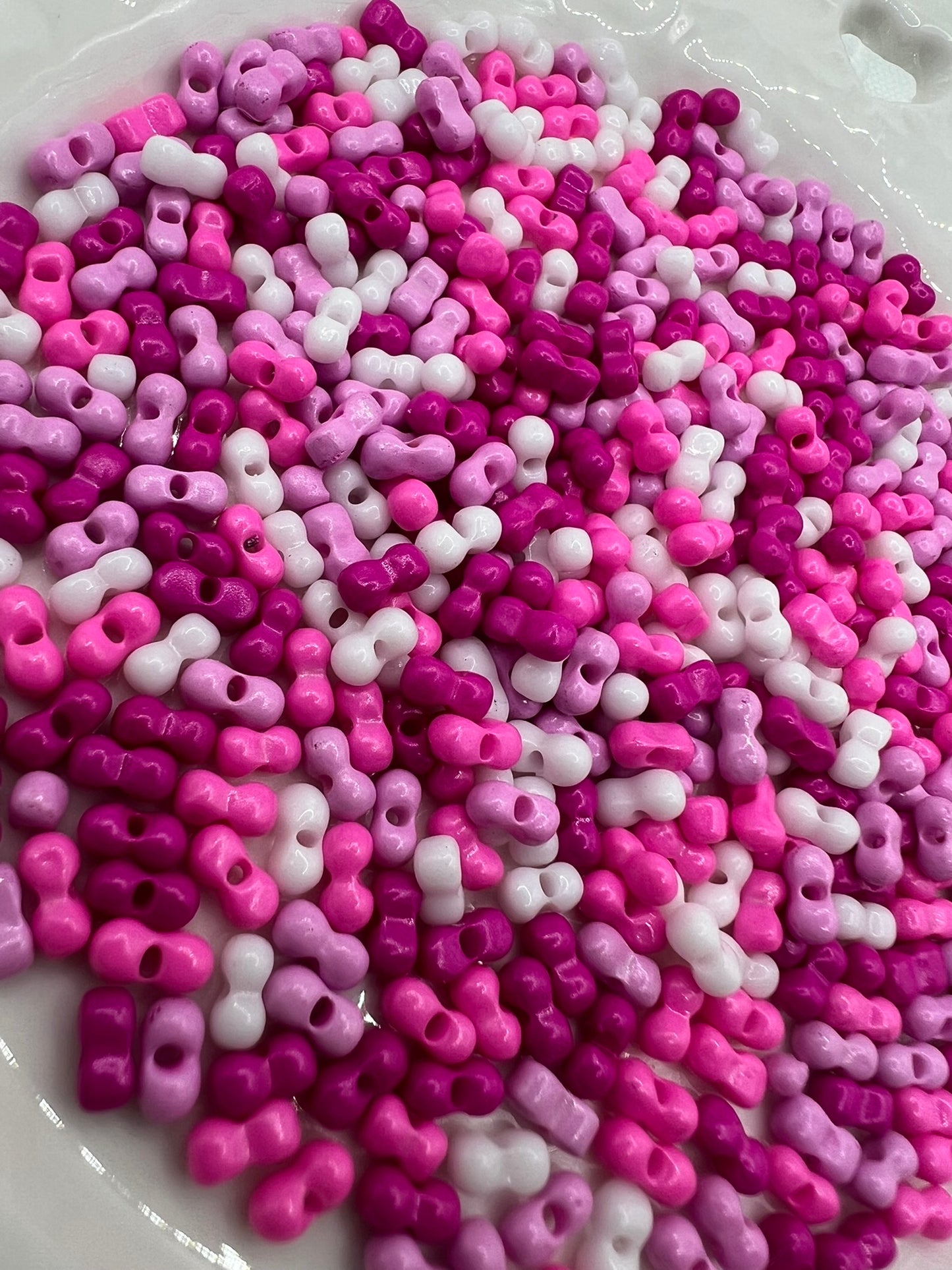 Glass Peanut Beads Pink Mix 4x6