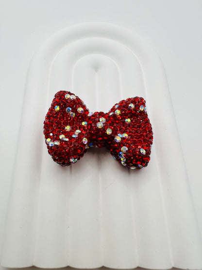 Bow Shape Clay Beads with Rhinestones -Choose Color