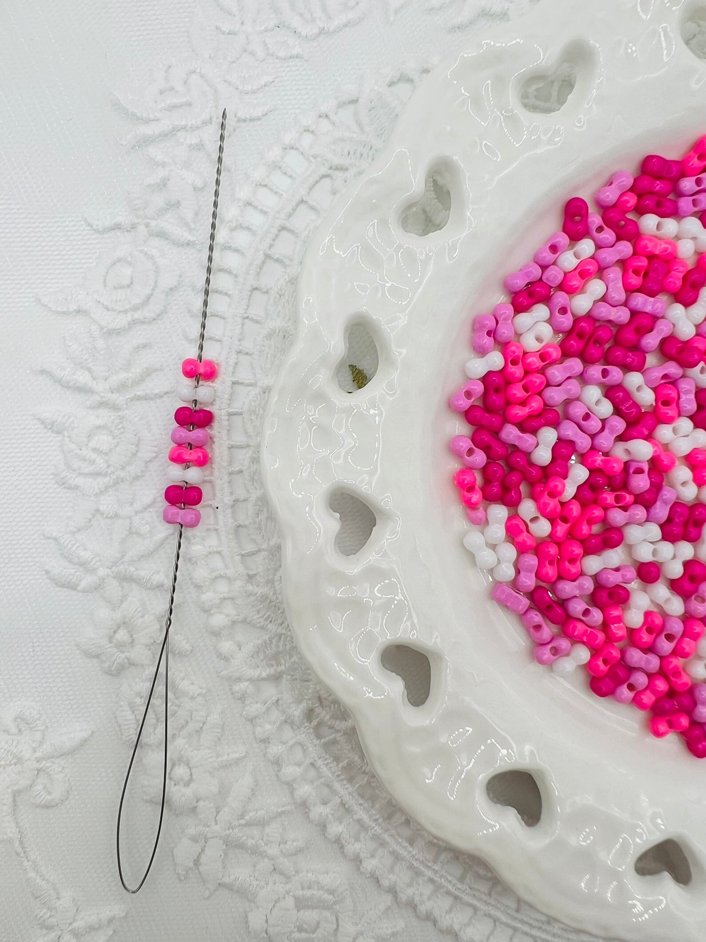 Glass Peanut Beads Pink Mix 4x6