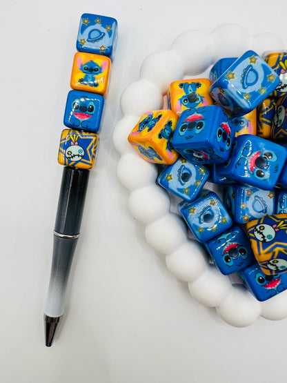 Blue Alien  Character Cube Beads Mix Designs
